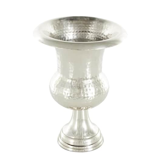 Silver Aluminum Goblet Inspired Hammered Vase